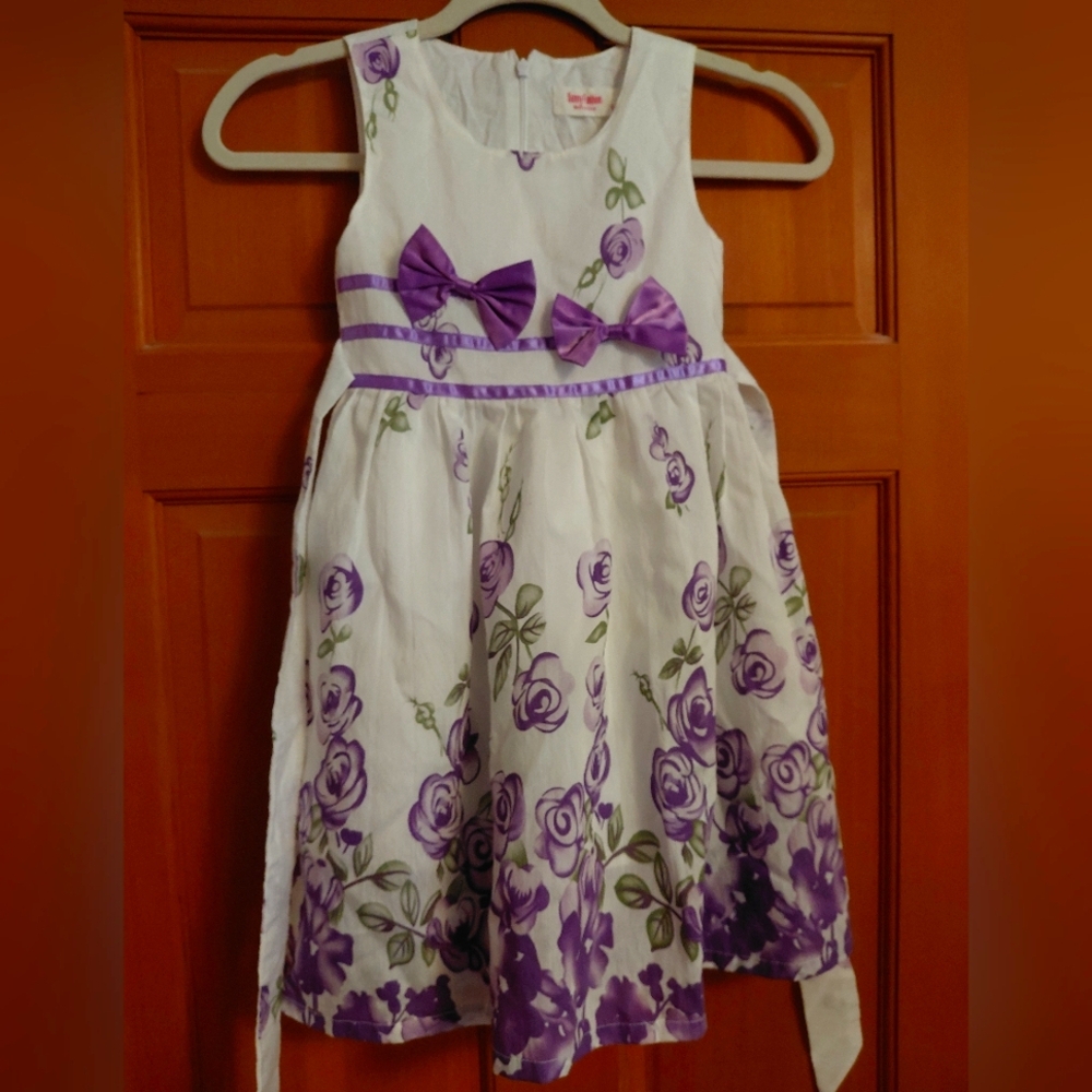 Purple Floral Kids Dress